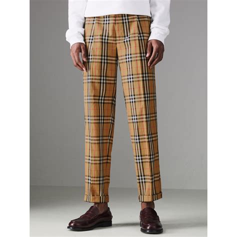 mens burberry check pants